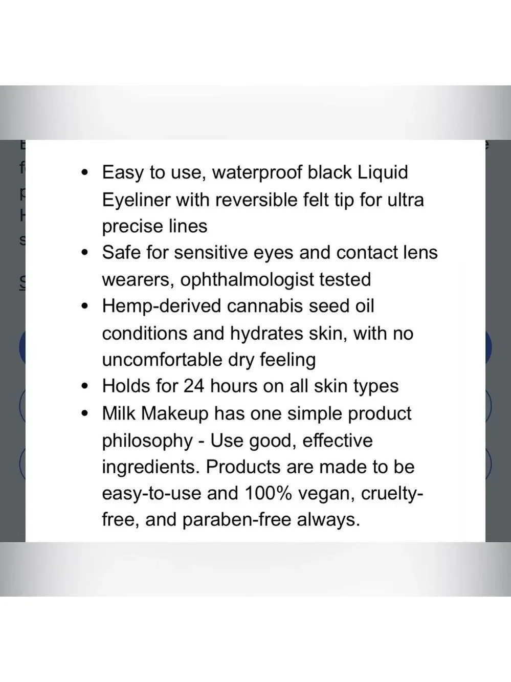 NIB Milk Makeup Kush Liquid Eyeliner in Loud (Black)